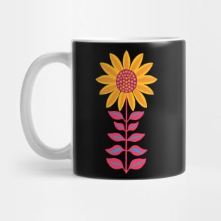 Sunflower - pink and yellow graphic design by Cecca Designs Mug